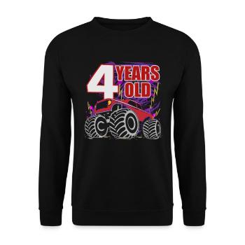 Four-Year Racer Monster Truck Celebration - Unisex Sweatshirt - black - Front - Alina (178cm) & Michal (187cm)