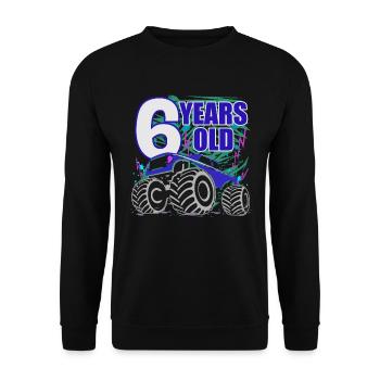6 years and Monster Truck Champion - Unisex Sweatshirt - black - Front - Alina (178cm) & Michal (187cm)