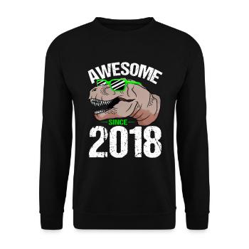 T-Rex Howler Since 2018 Gift - Unisex Sweatshirt - black - Front - Alina (178cm) & Michal (187cm)