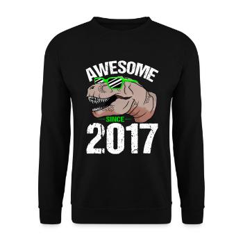 T-Rex Legende Seit 2017 Partyhit - Unisex Pullover - Schwarz - Vorne - Alina (178cm) & Michal (187cm)