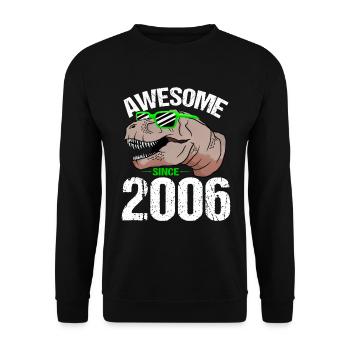 Dino-Star Feierlaune Top Geschenkidee - Unisex Pullover - Schwarz - Vorne - Alina (178cm) & Michal (187cm)