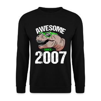 Dino-Star Feierlaune Top Geschenkidee - Unisex Pullover - Schwarz - Vorne - Alina (178cm) & Michal (187cm)
