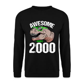 T-Rex Party Star Look Retro Look Cadeau - Sweat-shirt Unisexe - noir - Devant - Alina (178cm) & Michal (187cm)
