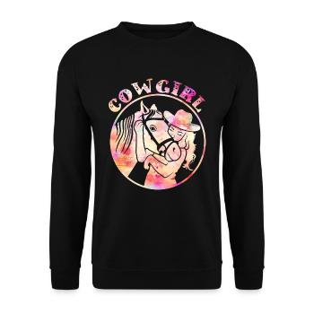 Moment de coeur de fille avec cheval - Sweat-shirt Unisexe - noir - Devant - Alina (178cm) & Michal (187cm)