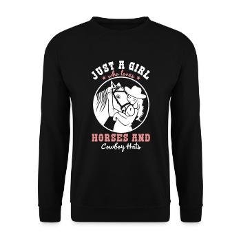 Pferdeliebe - Ein Lebensgefühl - Unisex Pullover - Schwarz - Vorne - Alina (178cm) & Michal (187cm)