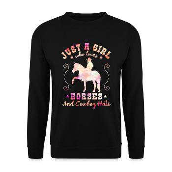 Horse Love - charme Western élégant - Sweat-shirt Unisexe - noir - Devant - Alina (178cm) & Michal (187cm)