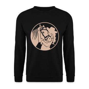Amoureusement embrassé - Western & Horse - Sweat-shirt Unisexe - noir - Devant - Alina (178cm) & Michal (187cm)