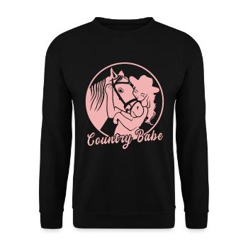 Lovingly embraced - Western & Horse - Unisex Sweatshirt - black - Front - Alina (178cm) & Michal (187cm)