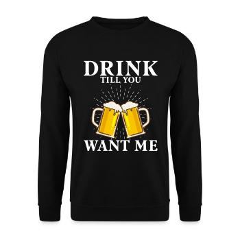 Trink, Bis Du Mich Willst - Unisex Pullover - Schwarz - Vorne - Alina (178cm) & Michal (187cm)