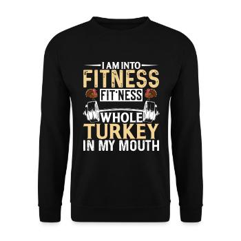 I'm In Fitness Fitness Whole Turkey In My - Unisex Sweatshirt - black - Front - Alina (178cm) & Michal (187cm)