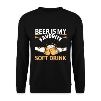 Beer is my favorite soft drink - Unisex Sweatshirt - black - Front - Alina (178cm) & Michal (187cm)