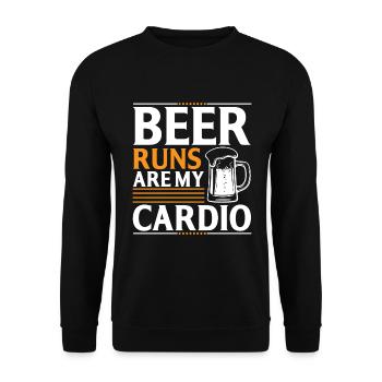 Bierläufe Sind Mein Kardiotraining - Unisex Pullover - Schwarz - Vorne - Alina (178cm) & Michal (187cm)