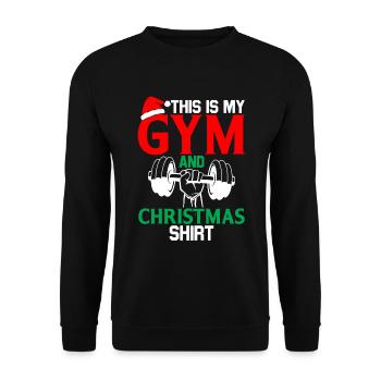 Das Ist Mein Fitnessstudio Und Mein Weihnachts - Unisex Pullover - Schwarz - Vorne - Alina (178cm) & Michal (187cm)
