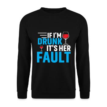 Si je suis saoul, c’est de ta faute - Sweat-shirt Unisexe - noir - Devant - Alina (178cm) & Michal (187cm)