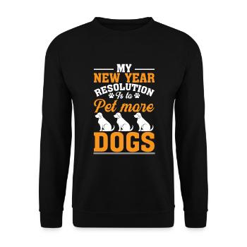 Mein Vorsatz Für Das Neue Jahr Ist Mehr Hunde - Unisex Pullover - Schwarz - Vorne - Alina (178cm) & Michal (187cm)