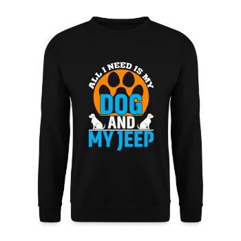 Tout ce dont j’ai besoin, c’est de mon chien et de mon VUS - Sweat-shirt Unisexe - noir - Devant - Alina (178cm) & Michal (187cm)