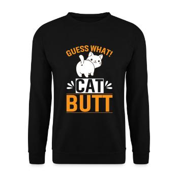 Devine quoi! Cul de chat - Sweat-shirt Unisexe - noir - Devant - Alina (178cm) & Michal (187cm)