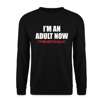 Theoretisch Partyexperte Lustiger Spruch - Unisex Pullover - Schwarz - Vorne - Alina (178cm) & Michal (187cm)