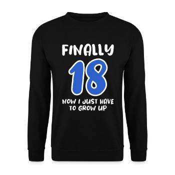 Officially Grown Up - And Now? - Unisex Sweatshirt - black - Front - Alina (178cm) & Michal (187cm)