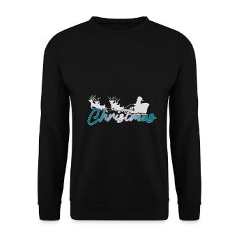 Christmas sledge - Unisex Sweatshirt - black - Front - Alina (178cm) & Michal (187cm)