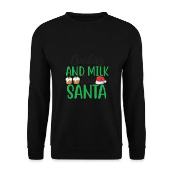 Cookies and Milk for Santa - Unisex Pullover - Schwarz - Vorne - Alina (178cm) & Michal (187cm)