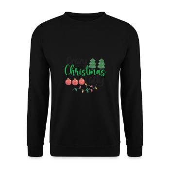 crazy Christmas lady - Unisex Sweatshirt - black - Front - Alina (178cm) & Michal (187cm)