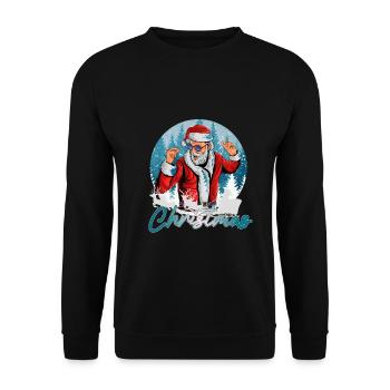 dancing Santa - Unisex Pullover - Schwarz - Vorne - Alina (178cm) & Michal (187cm)