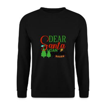Dear Santa I can explain - Unisex Pullover - Schwarz - Vorne - Alina (178cm) & Michal (187cm)