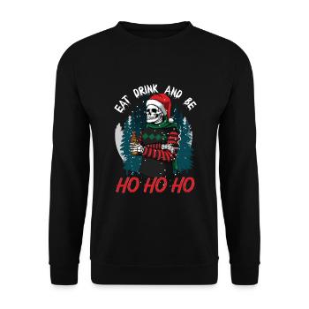 Hohoho crânes effrayants - Sweat-shirt Unisexe - noir - Devant - Alina (178cm) & Michal (187cm)