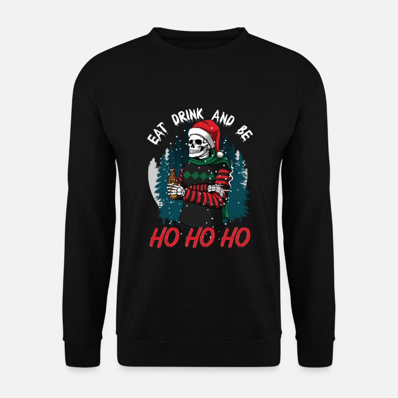 hohoho scary skulls - Unisex Sweatshirt - black
