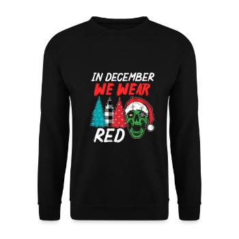 En décembre, nous portons du rouge - Sweat-shirt Unisexe - noir - Devant - Alina (178cm) & Michal (187cm)