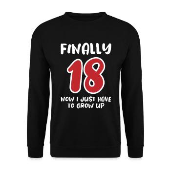 Offiziell Erwachsen - Und nun? - Unisex Pullover - Schwarz - Vorne - Alina (178cm) & Michal (187cm)