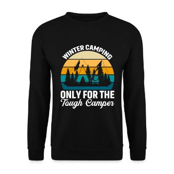 Winter camping only for hardy campers - Unisex Sweatshirt - black - Front - Alina (178cm) & Michal (187cm)