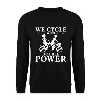 Wir Radeln Mit Doppelter Kraft - Unisex Pullover - Schwarz - Vorne - Alina (178cm) & Michal (187cm)