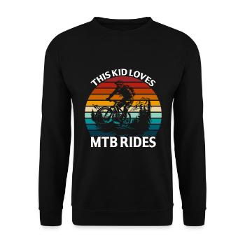 Dieses Kind Liebt Mtb-Fahrten - Unisex Pullover - Schwarz - Vorne - Alina (178cm) & Michal (187cm)