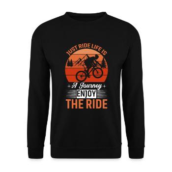 Einfach Fahren Das Leben Ist Eine Reise Genieße Di - Unisex Pullover - Schwarz - Vorne - Alina (178cm) & Michal (187cm)