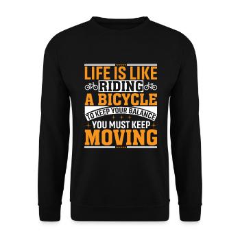 Das Leben Ist Wie Fahrradfahren Um Das Gleichgewic - Unisex Pullover - Schwarz - Vorne - Alina (178cm) & Michal (187cm)
