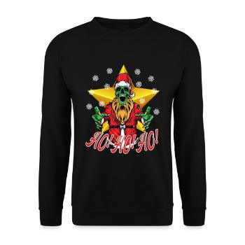 Scary Santa - Unisex Pullover - Schwarz - Vorne - Alina (178cm) & Michal (187cm)
