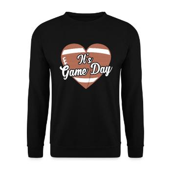 Un jour de match avec un cœur pour le football - Sweat-shirt Unisexe - noir - Devant - Alina (178cm) & Michal (187cm)