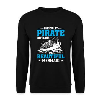 Ce pirate salé aime sa belle sirène - Sweat-shirt Unisexe - noir - Devant - Alina (178cm) & Michal (187cm)