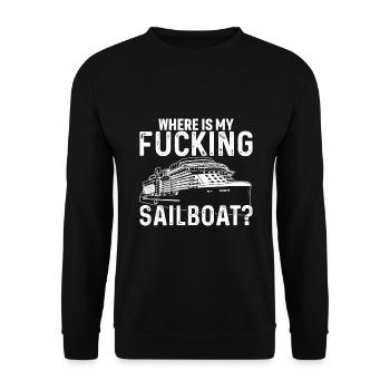 Wo Ist Mein Verdammtes Segelboot? - Unisex Pullover - Schwarz - Vorne - Alina (178cm) & Michal (187cm)