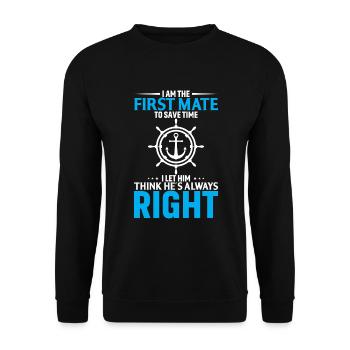 Je suis le premier barreur à gagner du temps - Sweat-shirt Unisexe - noir - Devant - Alina (178cm) & Michal (187cm)