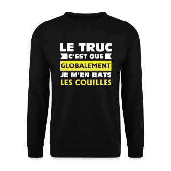 Le truc c'est que globalement cadeau original - Sweat-shirt Unisexe - noir - Devant - Alina (178cm) & Michal (187cm)