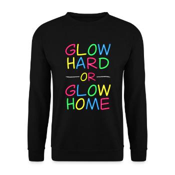 Neon Lebensmotto - Strahlend leben - Unisex Pullover - Schwarz - Vorne - Alina (178cm) & Michal (187cm)