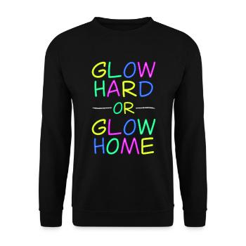 Neon Lebensmotto - Strahlend leben - Unisex Pullover - Schwarz - Vorne - Alina (178cm) & Michal (187cm)