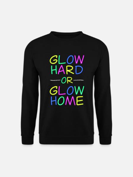 Neon Lebensmotto - Strahlend leben - Unisex Pullover - Schwarz