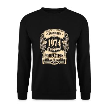 50e anniversaire, cadeau, légende, Original, 1974 - Sweat-shirt Unisexe - noir - Devant - Alina (178cm) & Michal (187cm)
