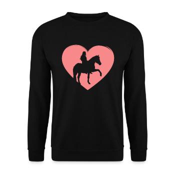 Heart Rider Horse Happiness - Unisex Sweatshirt - black - Front - Alina (178cm) & Michal (187cm)