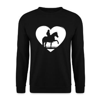 Heart Rider Horse Happiness - Unisex Sweatshirt - black - Front - Alina (178cm) & Michal (187cm)