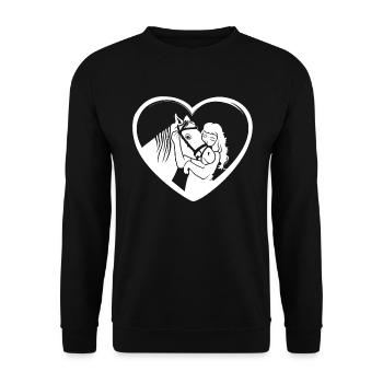 Liens de coeur cheval et fille - Sweat-shirt Unisexe - noir - Devant - Alina (178cm) & Michal (187cm)
